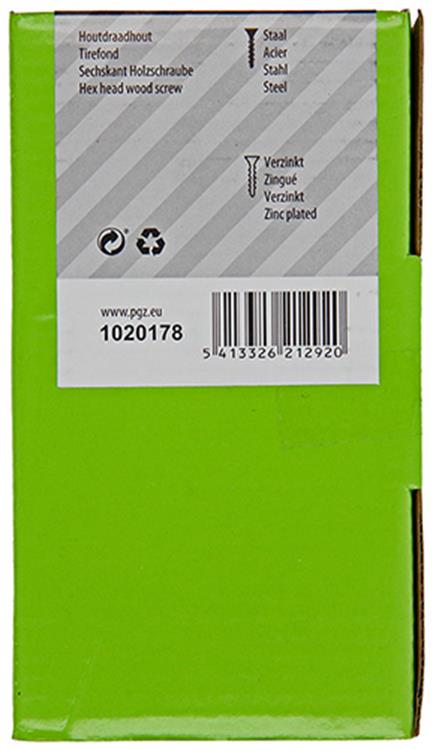 Mack 1020178 - boulon fileté à bois galvanisé 40 pièces 8 x 80 mm | 3 pièces