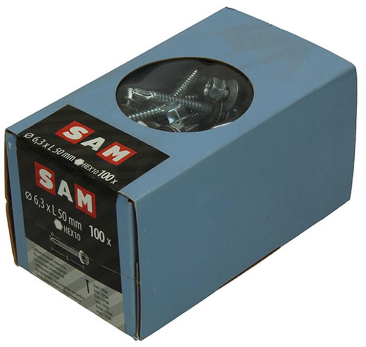 Mack 1020188 - vis autoperceuse tête hexagonale EPDM-VZ 100pcs 6,3 x 50 mm | 2 pièces