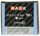 Mack 1020189 - vis autoperceuse tête hexagonale EPDM-vz 100pcs 6,3 x 75 mm | 1 pièce - afbeelding 4