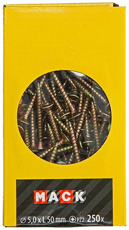 Mack 1020268 - vis pour panneaux d'aggloméré tête VZ GVZ 250 pcs 5,0 x 50 mm | 1 pièce