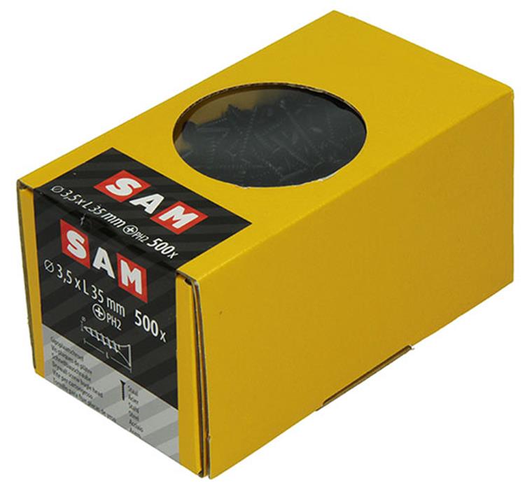 Mack 1020275 - vis pour plaques de plâtre phosphatée noire. 500 pièces 3,5 x 35 mm | 2 pièces
