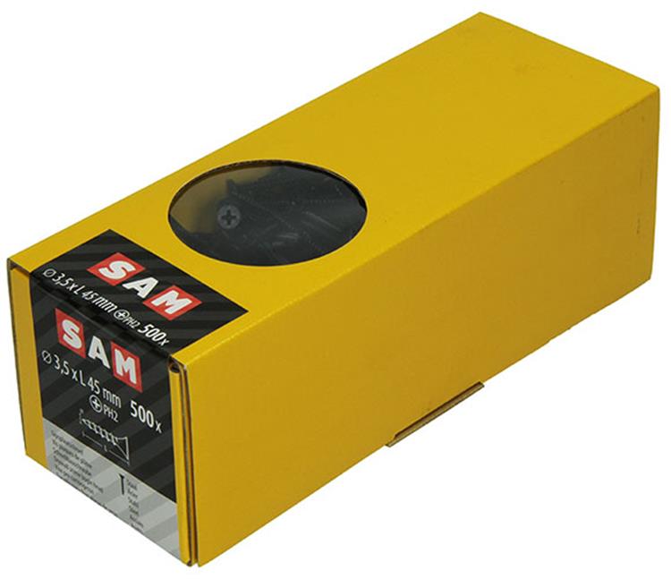 Mack 1020276 - vis pour plaques de plâtre phosphatée noire. 500 pièces 3,5 x 45 mm | 1 pièce