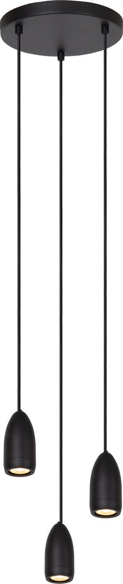Lucide evora - lampe suspendue - ø 25 cm - 3xgu10 - noir