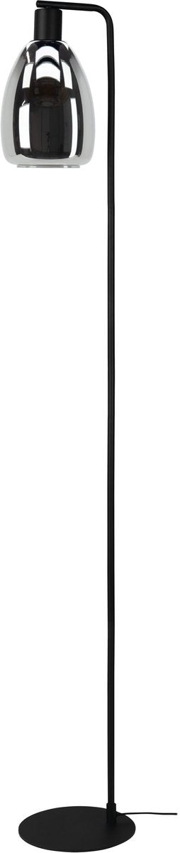 Lampadaire Eglo Chelvey - lampe sur pied - e27 (excl.) - 150,5 cm - verre fumé - noir