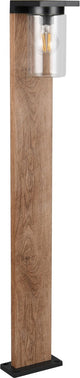 Trio ardila - lampadaire - élément bois - excl. 1x e27 4w - capteur crépusculaire - éclairage extérieur - ip44