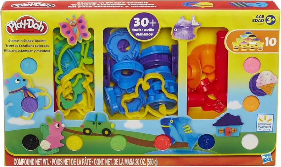 Boîte à outils Play-doh avec +30 pièces 10 pots en argile