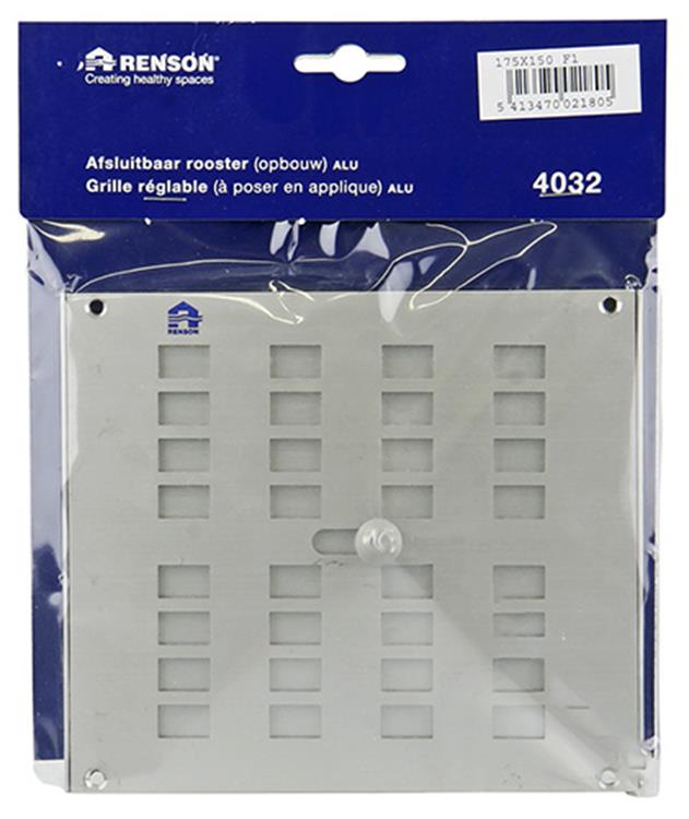 Renson 1006217 - surface de grille réglable. Aluminium 4032 f1 175x150mm | 2 pièces