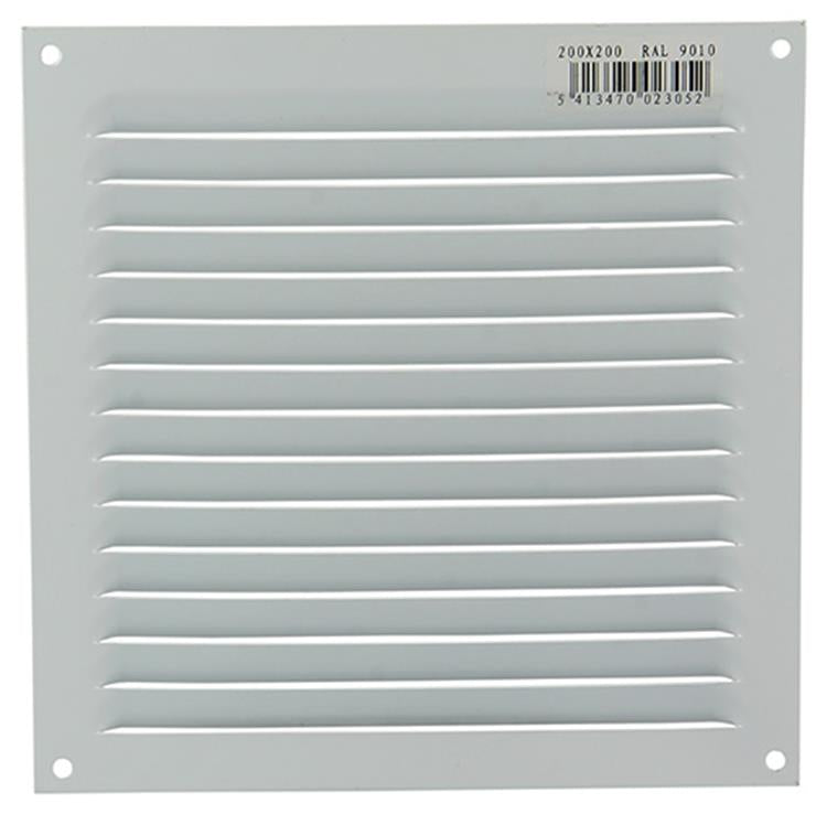 Renson 1015069 - grille à ailettes plate aluminium blanc 200x200mm | 10 pièces