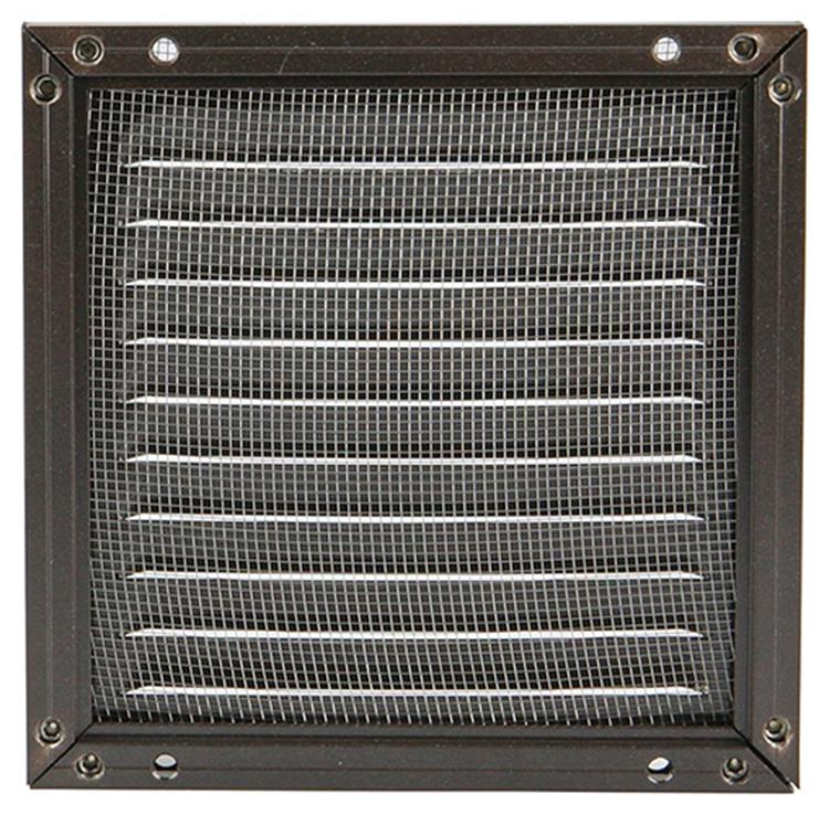 Renson 1006343 - grille à hélices + cadre + moustiquaire. construction 437 ral8019 150x150mm | 2 pièces