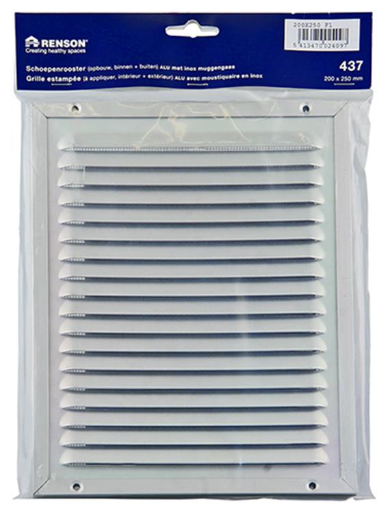 Renson 1006350 - grille à hélices + cadre + moustiquaire. construction 437 f1 200x250mm | 2 pièces