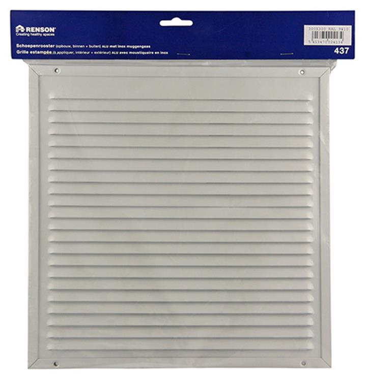 Renson 1006354 - grille à hélices + cadre + moustiquaire. construction 437 ral9010 300x300mm | 2 pièces