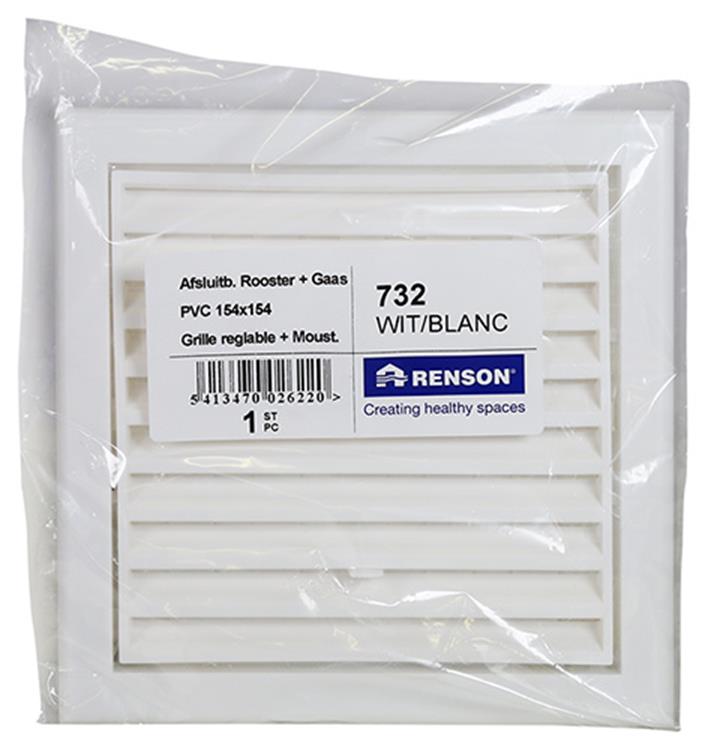 Renson 1006740 - grille PVC 732 blanc 154x154mm | 1 pièce