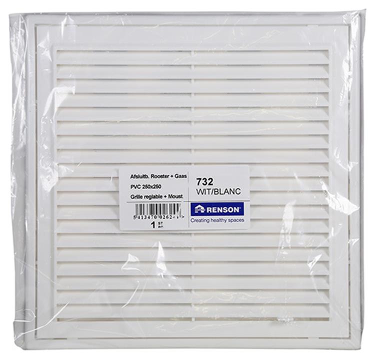 Renson 1006742 - grille PVC 732 blanc 250x250mm | 1 pièce