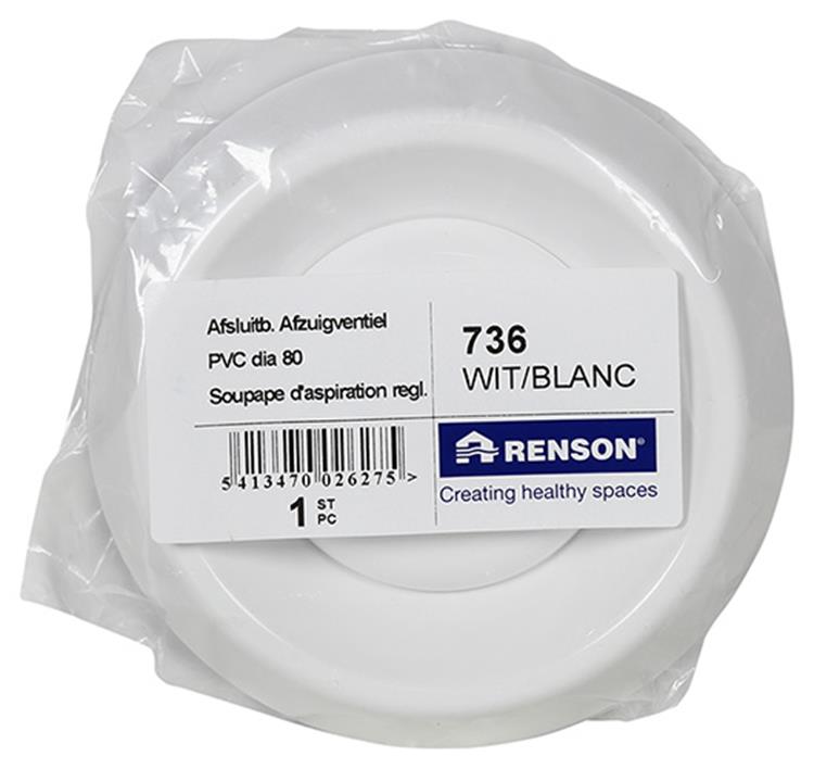 Renson 1006744 - vanne séparée PVC736 blanc ø 80 | 1 pièce