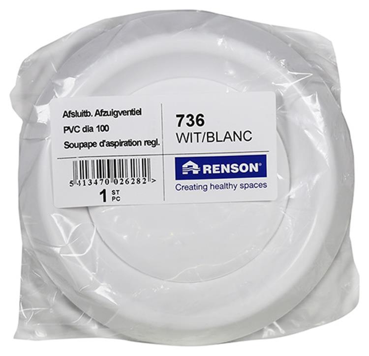 Renson 1006745 - vanne séparée PVC736 blanc ø100 | 1 pièce