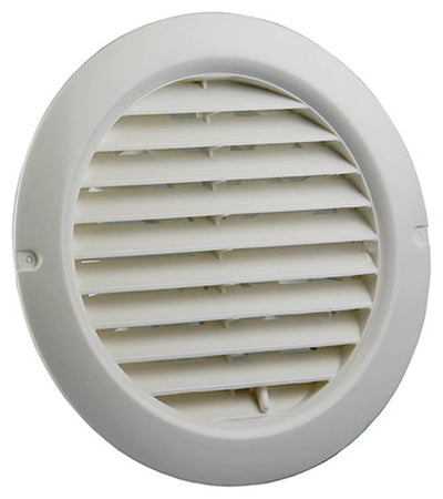 Renson 1006376 - grille ronde réglable encastrable. 735 PVC RAL 9010 ø 100-150 | 2 pièces