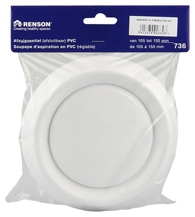 Renson 1006380 - vanne d'extraction à encastrer 736 dia PVC ø125 | 2 pièces