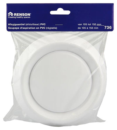 Renson 1006381 - vanne d'extraction à encastrer 736 dia PVC ø150 | 2 pièces