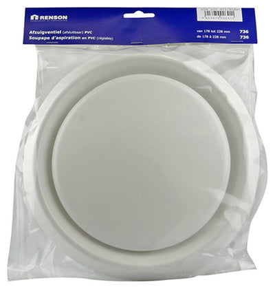 Renson 1006382 - vanne d'extraction à encastrer 736 dia PVC ø200 | 2 pièces