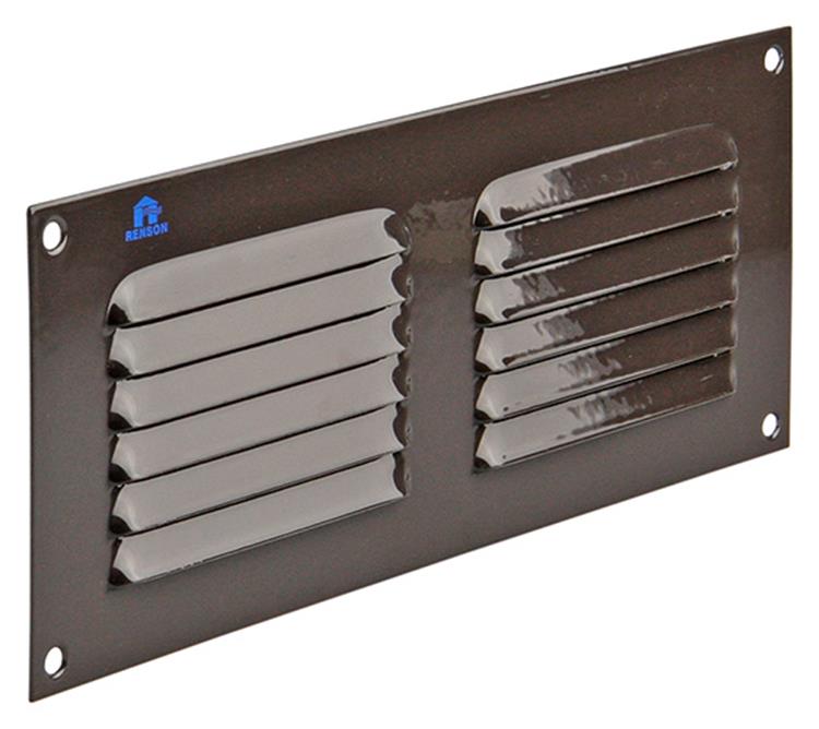 Renson 1006307 - grille à ailettes plate aluminium ral 8019 250x100mm | 10 pièces
