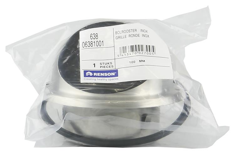 Renson 1006275 - grille sphérique encastrable en acier inoxydable 638 ø100 | 2 pièces
