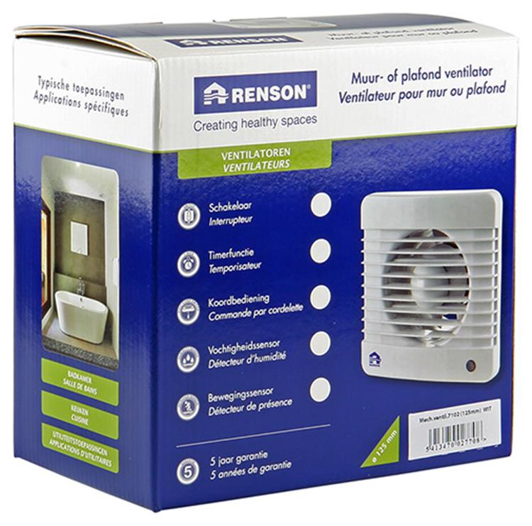 Renson 1006431 - ventilateur mécanique standard 7102 blanc ø 125 | 2 pièces
