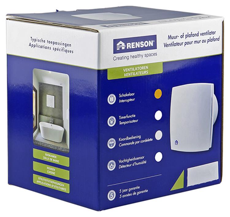Renson 1006433 - ventilateur mécanique standard 7111 gris ø 100 | 1 pièce