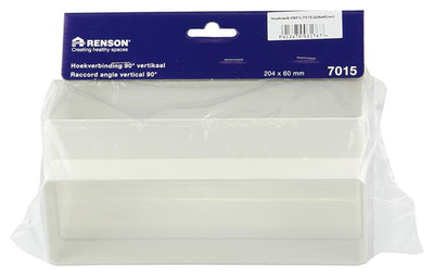 Renson 1006404 - Raccord d'angle PVC vert.90° 7015 blanc 204x60mm | 3 pièces