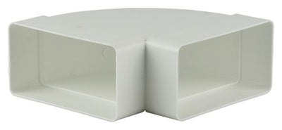 Renson 1006405 - Raccord d'angle PVC hor.90° 7016 blanc 110x55mm | 3 pièces