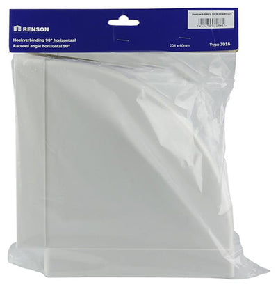 Renson 1006406 - Raccord d'angle PVC hor.90° 7016 blanc 204x60mm | 3 pièces