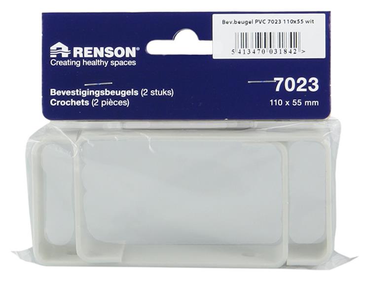 Renson 1006412 - lot de 2 supports de montage pvc 7023 blanc 110x55mm | 5 pièces