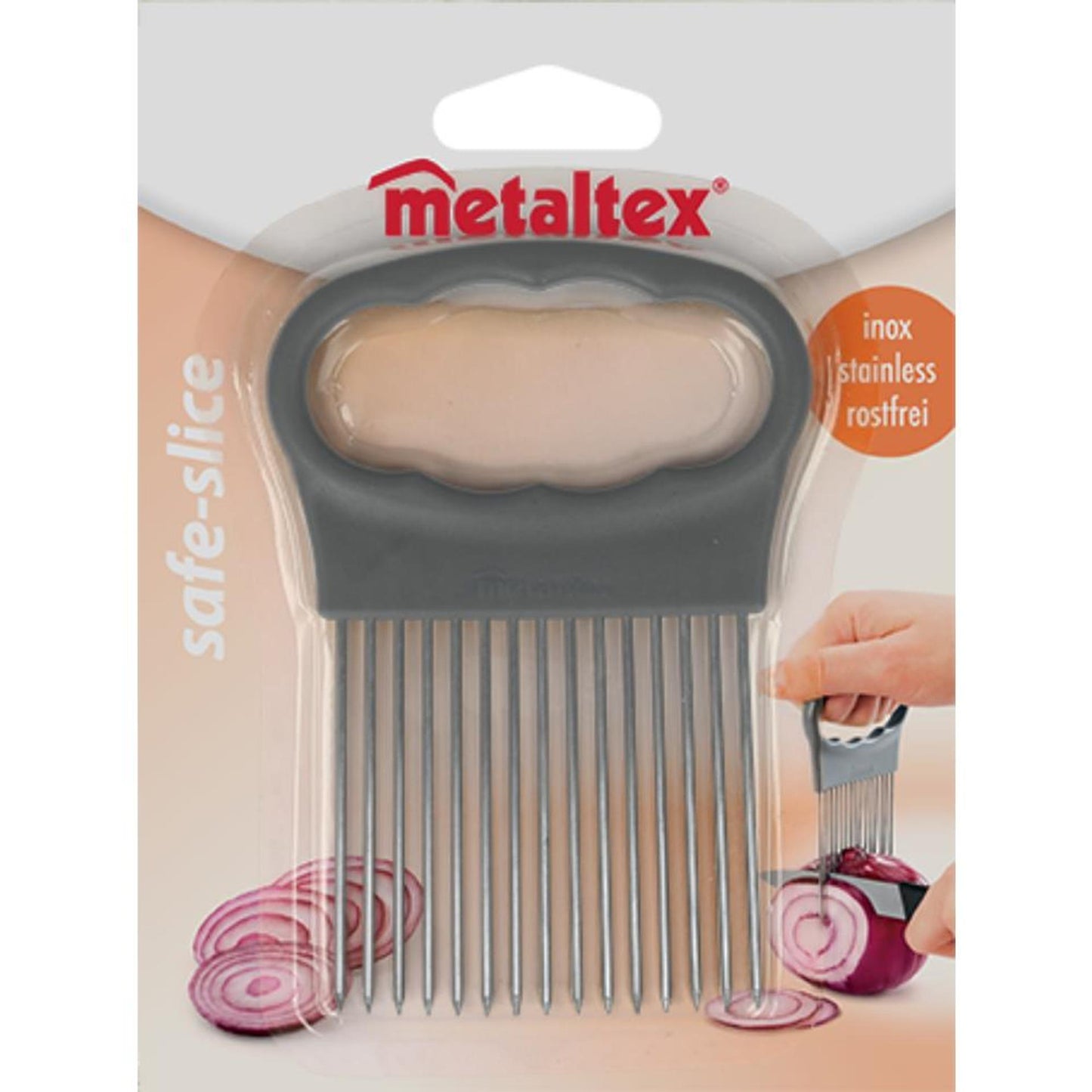 Peigne à oignons Metaltex, aide à la coupe pour oignons