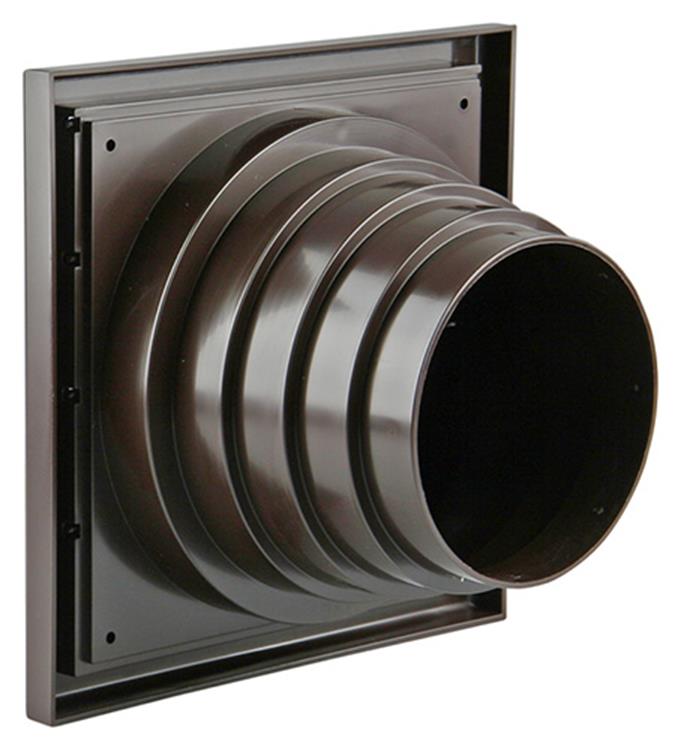 Renson 1006386 - grille de hotte aspirante 4 volets 742 dia PVC ral 8019 ø100-130 | 2 pièces