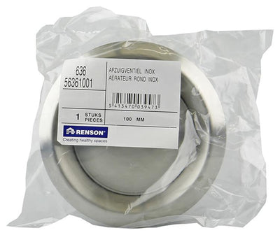 Renson 1006329 - vanne d'extraction à encastrer en acier inoxydable 636 ø 100 | 2 pièces