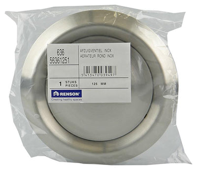 Renson 1006330 - vanne d'extraction à encastrer en acier inoxydable 636 ø 125 | 2 pièces