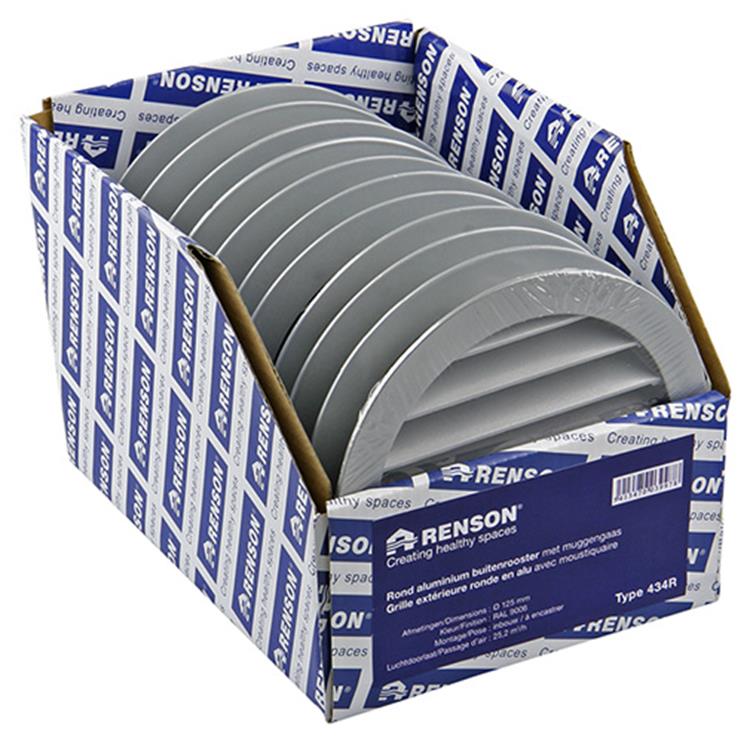 Renson 1006261 - grille ronde encastrable 434 r alural 9006 ø 125 | 10 pièces