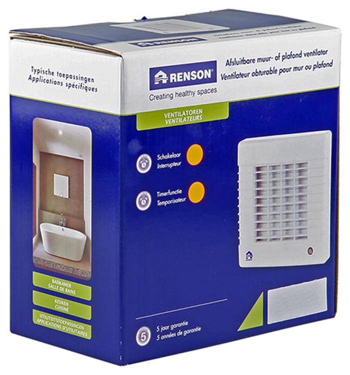 Renson 1006454 - vanne d'arrêt. minuterie 12v 7231t 12v blanc ø 100 | 2 pièces
