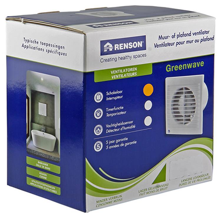 Renson 1006471 - ventilateur greenwave standard9101 blanc ø 100 | 1 pièce