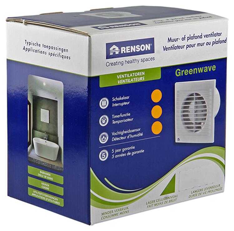Renson 1006477 - gars greenwave. capteur d'humidité 9401h blanc ø 100 | 1 pièce