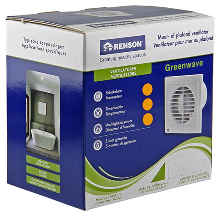 Renson 1006478 - gars greenwave. capteur d'humidité 9402h ø 125 blanc | 1 pièce