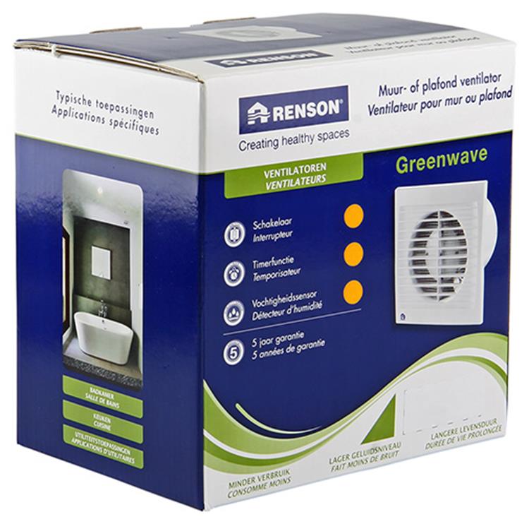 Renson 1006479 - gars greenwave. capteur d'humidité 9403h ø 150 blanc | 1 pièce