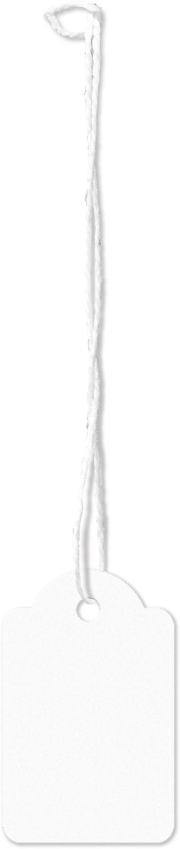 Étiquettes en fil Kangaro - 22x35mm - blanc - boîte de 250 pièces - étiquettes de prix avec cordon - k-700104