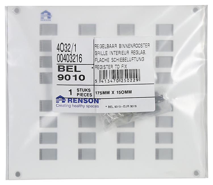 Renson 1006626 - rose.4032 1 ral 9010 175x150mm | 2 pièces