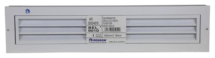 Renson 1006753 - grille de porte 461 ral9010 425x76mm | 2 pièces