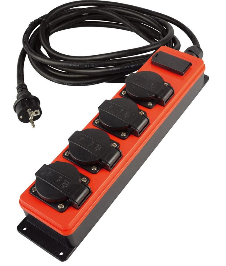 Bloc de distribution 4xra et USB 5mtr 3x2,5