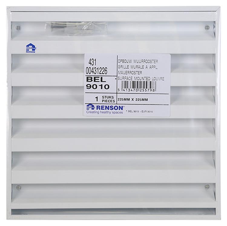 Renson 1014554 - grille murale en saillie alu blanc 431 225x225mm | 2 pièces