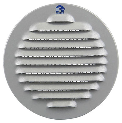 Renson 1008240 - grille à ailettes ronde à encastrer. 435 r alu ral 9006 ø 80 | 12 pièces