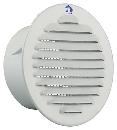 Renson 1008241 - grille à ailettes ronde à encastrer. 435 r alu ral 9010 ø 80 | 12 pièces