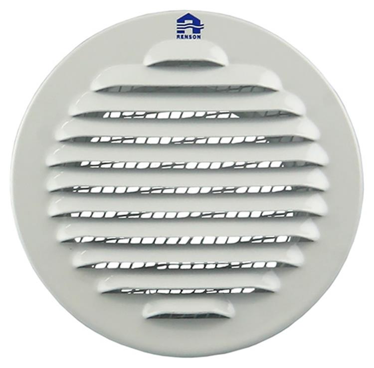 Renson 1008241 - grille à ailettes ronde à encastrer. 435 r alu ral 9010 ø 80 | 12 pièces