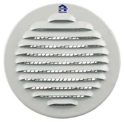 Renson 1008241 - grille à ailettes ronde à encastrer. 435 r alu ral 9010 ø 80 | 12 pièces